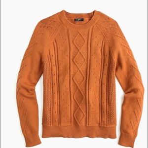 J Crew pointelle cable knit crew neck sweater - XL